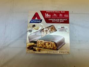 lot 59 image: 3x 5- 2.12oz Atkins Chocolate Peanut Butter Bar