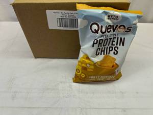 lot 62 image: 6x 3.2oz Quevos Pita Style Protein Chips-Honey Mustard