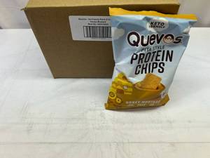 lot 64 image: 6x 3.2oz Quevos Pita Style Protein Chips-Honey Mustard