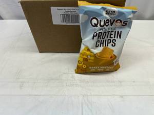 lot 66 image: 6x 3.2oz Quevos Pita Style Protein Chips-Honey Mustard