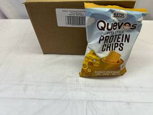 lot 67 image: 6x 3.2oz Quevos Pita Style Protein Chips-Honey Mustard