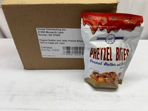 lot 80 image: 10x 7oz Bags Peanut Butter & Jelly Pretzel Bites