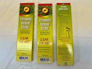 lot 92 image: 3x 10 Citronellla Outdoor Sticks-Repel Mosquitos