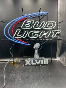 lot N014 image: Bud Light Super Bowl XLVIII Neon Sign
