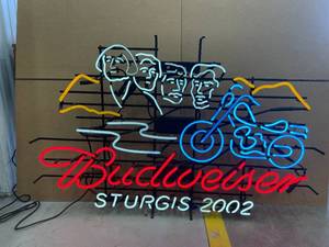 lot N100 image: Authentic Budweiser Sturgis 2002 Neon Sign