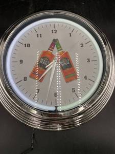 lot N186 image: Round Seagrams Mount Royal White Neon Clock