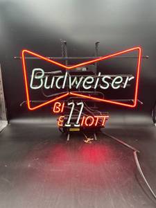 lot N280 image: Budweiser Bill Elliott #11 Neon Sign