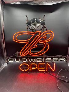 lot N436 image: Budweiser Open Neon Sign