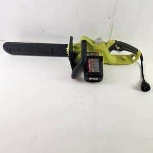 lot 104 image: Ryobi Electric Corded 16 Chainsaw 13 Amp Open Box