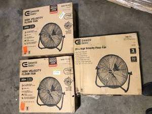 Lot of Commercial Electric 20 in. 3-Speed High Velocity Floor Fan   Customer Returns See Picture