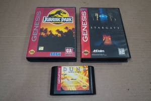 lot 116 image: 3 Sega Genesis Games -Jurassic Park, Dune, Stargate
