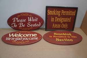 lot 174 image: 4 Wooden Tavern Rules Sign