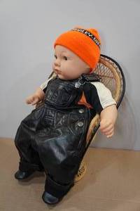 lot 236 image: Decorative Harley Davidson Doll with Chair