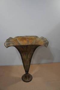 lot 254 image: IndoorOutdoor Metal Plant Ornate Vase