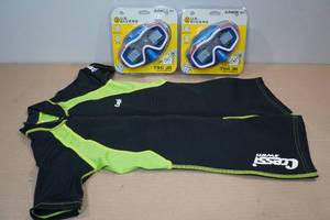 lot 262 image: 2 US Divers Tiki Jr Masks with Cressi Kids XXL Wet Suit