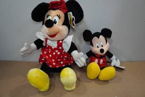 lot 270 image: Disney Mickey & Minnie Mouse Plush Dolls