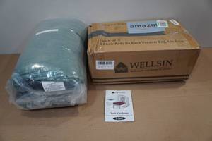 lot 22 image: 4 Wellsin Shredded Memory Foam Chair Cushions -Dark Green