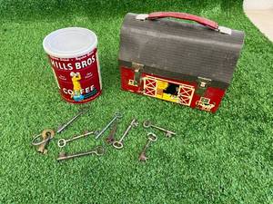 lot 208 image: Skeleton Keys, Thermos Lunch Box & Coffee Tin