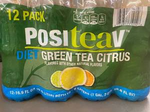 lot 4 image: PosiTeav Diet Green Tea Citrus - 12-Pack (16.9 Fl Oz Bottles)