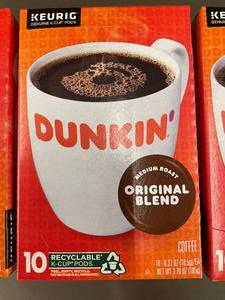lot 35 image: KS 3 - Lot of 3 Dunkin Original Blend Medium Roast Coffee - 10 K-Cup Pods Each