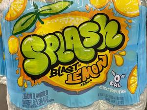 lot 45 image: Splash Blast Lemon Flavored Water Beverage, 0 Calories, 12-Pack (2 Packs)