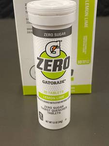 lot 63 image: IA 4 - Gatorade Zero Sugar Thirst Quencher Tablets - Lemon Lime (10 Count, 8 Packs)