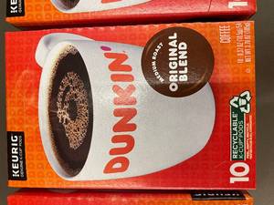 lot 490 image: KS 3 - Lot of 3 Dunkin Original Blend Medium Roast Coffee - 10 K-Cup Pods Each