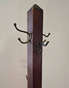 lot 92 image: Vintage Dark Wood Coat Rack