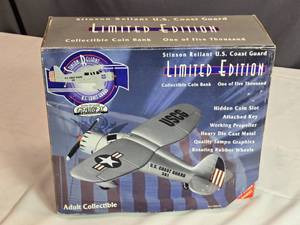 lot 27 image: Gearbox Collectibles Stinson Reliant U.S. Coast Guard Limited Edition Diecast Coin Bank 1 of 5,000