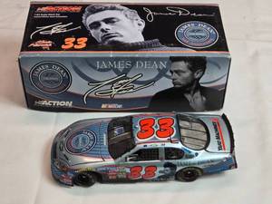 lot 127 image: Action 124 Scale Die-Cast Stock Car, Tony Stewart #33 James Dean 50th Anniversary Edition 2005 Monte Carlo