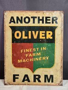 lot 120E image: Another Oliver Farm Retro Metal Sign