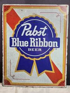 lot 120F image: Pabst Blue Ribbon Beer Retro Metal Sign