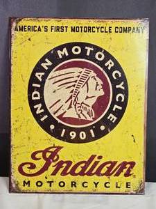lot 120H image: Indian Motorcycle Retro Metal Sign