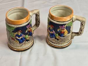 lot 152 image: Vintage Hand-Painted German Beer Steins Made in Japan