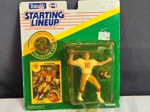 lot 194 image: Joe Montana Starting Lineup Figure, Coin and Card