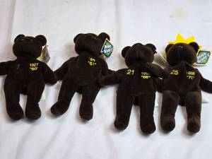 lot 200 image: Lot of 4 Bamm Beanos Bears - Ruth, Maris, Sosa McGwire