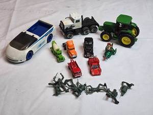 lot 222 image: Toy Cars, Tractor, Army Men