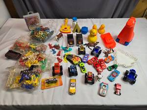 lot 238 image: Toy Cars, Farm Animal, Pogs