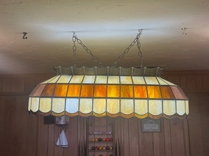lot 8 image: Stained Glass Pool Table Light Fixture