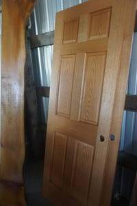 lot 98 image: 6 Panel Solid Oak Interior Door