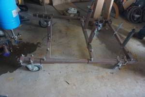 lot 195 image: Heavy Duty 4 Wheel Fabrication Material Handling CartDolly