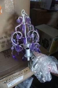 lot 209 image: White Chandelier With Lavender Accents