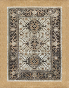 lot 93 image: Mainstays Neutral Medallion Persian, Faux Layered, Indoor Area Rug