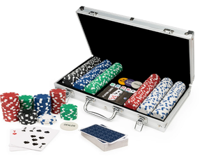 lot 216 image: 300-Piece Poker Set with Aluminum Carrying Case & Professional Weight Chips Plus 5 Poker Dice