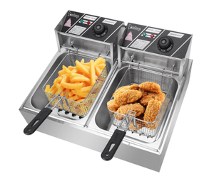lot 245 image: Zokop 5000W Electric Deep Fryer 12 Liter Commercial Tabletop Restaurant Fry Basket