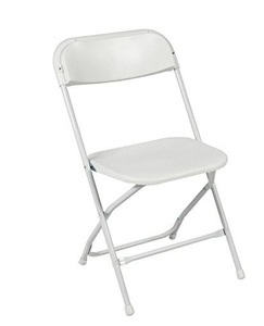 lot 479 image: 10PCS Stackable White Metal Folding Chair, 800-Pound Weight Capacity