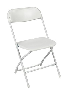lot 480 image: 10PCS Stackable White Metal Folding Chair, 800-Pound Weight Capacity