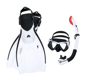 lot 537 image: Ozark Trail Dominator Pro Adult 14 Snorkel Set with Fins White LXL