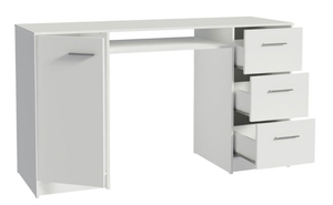 lot 550 image: Madesa Computer Desk with 3 Drawers, 1 Door and 1 Storage Shelf