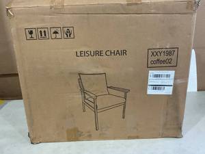 lot 341 image: Leisure Armchair, Linen Fabric Lounge Chair with Solid Wood Armrest and Legs